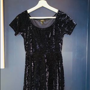 Dark blue velvetine dress